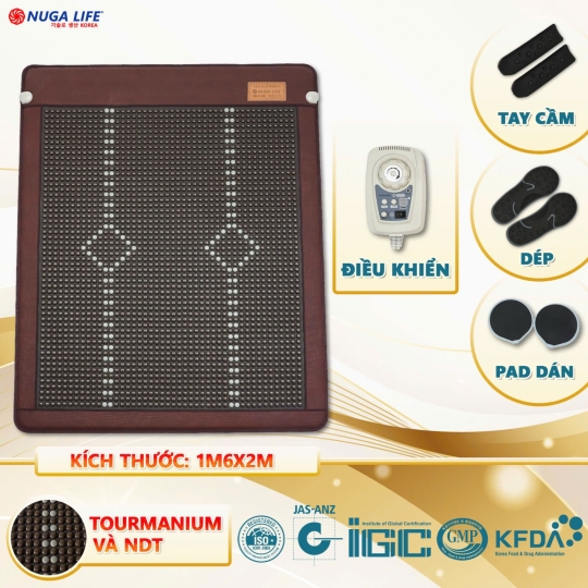 NỆM ĐÔI ĐÁ NÓNG NUGA KÍCH THƯỚC 1M6X2M