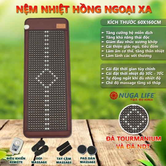 NỆM ĐÁ NÓNG NUGA  KÍCH THƯỚC 60X160CM