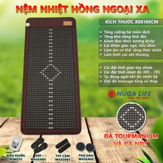 NỆM ĐÁ NÓNG NUGA  KÍCH THƯỚC 80X180CM