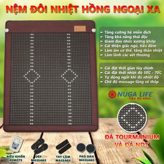 NỆM ĐÔI ĐÁ NÓNG NUGA KÍCH THƯỚC 1M6X2M